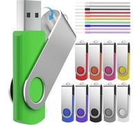 Memorias USB 64GB 10 Piezas USB Flash Drives - Portátil Pendrive 2.0 64 GB Multicolor Práctico Pen Drives - Almacenamiento de Datos Llave USB con 10 Unidades Cuerdas Regalo para Familia by FEBNISCTE