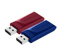 Memorias USB VERBATIM 32 gb Paquete de 2 unidades Azul, Rojo