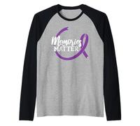 Memories Matter Cinta púrpura de Alzheimer Meme Camiseta Manga Raglan