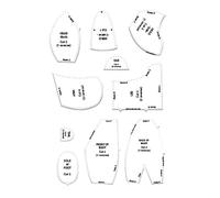 Memory Bear Vorlage 10er Set Acryl Schnittmuster Schablonen für Stofftiere DIY Lineal Set mit Anleitung für Nähanfänger & Bastelprofis Klar Acryl