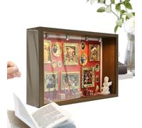 Memory Box - Resin And Wood 12.99x8.66x3.15in Photo Frame Set With 15 Small Frames And 8 Figurines - Personalized Keepsake Gift - Perfect For Weddings Birthdays Graduation Christmas Ánd Pe