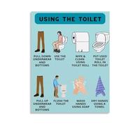 Memory Care Toilet Routine Poster Visual Schedule for Dementia Bathroom Aid Caregiver Tool(Unframed,16x24inch(40x60cm))