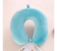 Memory cotton U-shaped pillow Travel memory foam neck pillow Travel pillow U-shaped pillow-Round blue_30*28 * 9cm
