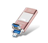 Memory Expansion for iPhone, External Storage Photo Stick High Speed Transfer Flash Drive for iPhone/iPad/Android/PC (128GB), Secure & Easy File