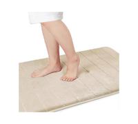 Memory Foam Bath Mat Large Size 31.5 by 19.8 Inches, Soft and Comfortable, Super Water Absorption, Non-Slip, Beige