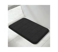 Memory Foam Bath Mat, Soft Comfortable, Super Water Absorption, Non-Slip, Thick, Machine Washable, Easy to Dry, for Bathroom Rug, 80 x 50 cm, Black