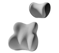 Memory Foam Headrest & Lumbar Cushion, Ergonomic Car Pillow, (Light Gray)