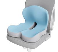 Memory Foam LShaped Integrated Seat Cushions, Ergonomic Seat Cushions, Backrest Seat Cushions, Non Slip Seat with Back Support, for Car, Office, Home,Light Blue