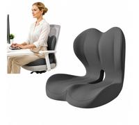 Memory Foam Seat Cushion for Office Chair, Ergonomic Coccyx Support Cushion for Long Sitting, Orthopaedic Desk Chair Cushion with Pressure Relief for Home, Work & Car Use (Dark Gray)
