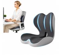 Memory Foam Seat Cushion for Office Chair, Ergonomic Coccyx Support Cushion for Long Sitting, Orthopaedic Desk Chair Cushion with Pressure Relief for Home, Work & Car Use (Blackish Gray)