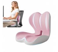 Memory Foam Seat Cushion for Office Chair, Ergonomic Coccyx Support Cushion for Long Sitting, Orthopaedic Desk Chair Cushion with Pressure Relief for Home, Work & Car Use (Pinkish Gray)