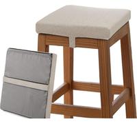 Memory Foam Square Seat Cushion 30/35/40/45/50cm 3/5/8cm Thick Bar Stool Cushion,Anti - Slip, Chair Cushions Seat Pads Dining Chairs with Removable Cover for Kitchen Chairs(Beige,45x45x5CM)