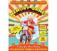 Memory Games for the Young at Heart: A Jumbo Large Print Puzzle Book with 218 Pages of Nostalgic Word Searches, Trivia and Memory Boosting Fun for Seniors