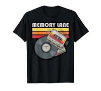 Memory Lane - Cinta de Casete para Disco de Vinilo Camiseta gráfica económica, Hombre, Negro, L