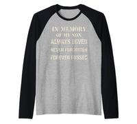 Memory of My Son Always Loved Never Forgotten Son Memorial Camiseta Manga Raglan