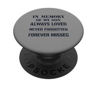 Memory of My Son Always Loved Never Forgotten Son Memorial PopSockets PopGrip Adhesivo