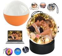 Memory Orb Video Player, 2.76" Crystal Video Orb (Orange Desktop) | Memory Orb Ball, 4GB Digital Frame, Personalized Gift for Christmas, Wedding, Home Décor, Memorial for Pet & Loved Ones