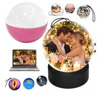 Memory Orb Video Player, 2.76" Crystal Video Orb (Pink Desktop) | Memory Orb Ball, 4GB Digital Frame, Personalized Gift for Christmas, Wedding, Home Décor, Memorial for Pet & Loved Ones