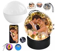 Memory Orb Video Player, 2.76" Crystal Video Orb (White Mobile) | Memory Orb Ball, 4GB Digital Frame, Personalized Gift for Christmas, Wedding, Home Décor, Memorial for Pet & Loved Ones