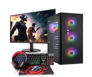 Memory PC Gaming Completo, Ryzen 5 3400G 4X 3,70 GHz, 16 GB DDR4, 1000 GB SSD M.2, Windows 11 Pro 64 bits + 24 Pulgadas + Kit para Juegos Ultron Hawk 4 en 1
