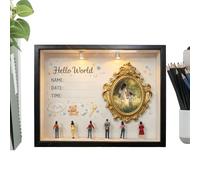 Memory Shadow Box - Mini Museum Lighted Display Case, DIY Aesthetic Keepsake Frame with Soft LED Illumination, Front Opening Insert Feature, Ideal for Family Decor Nursery Desk Table Shelf