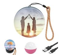 Memory Sphere Lamp, 2.7" Crystal Ball Video Player Memory Orb Lamp Personalized Uploadable Videos & Photos Video Gift for Couples Anniversary Birthday Christmas Gifts (Pink)