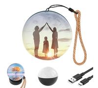 Memory Sphere Lamp, 2.7" Crystal Ball Video Player Memory Orb Lamp Personalized Uploadable Videos & Photos Video Gift for Couples Anniversary Birthday Christmas Gifts (Black)