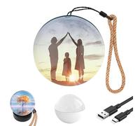 Memory Sphere Lamp, 2.7" Crystal Ball Video Player Memory Orb Lamp Personalized Uploadable Videos & Photos Video Gift for Couples Anniversary Birthday Christmas Gifts (White)