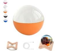 Memory Sphere Lamp,3D Crystal Ball Video Player,USB Rechargeable LED Creative Crystal Sphere,Personalized Uploadable Videos & Photos,for Couples, Pets, Memories, Home Decor, Birthday Gifts (Orange)