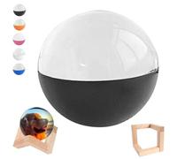 Memory Sphere Lamp, 3D Video Crystal Ball Projector Night Light, Digital Display Personalized USB Rechargeable LED Custom Orb, Photo Video Player for Anniversary Birthday Wedding Gifts (Basic,Black)