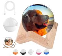 Memory Sphere Lamp - Memory Orb Video Crystal Ball, 3D Crystal Ball Video Player with LED Light, DIY Video Displaysphere, Customized Gift for Couples, Pets, Memories, Anniversary, Birthday (White)