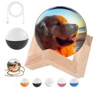 Memory Sphere Lamp - Memory Orb Video Crystal Ball, 3D Crystal Ball Video Player with LED Light, DIY Video Displaysphere, Customized Gift for Couples, Pets, Memories, Anniversary, Birthday (Black)