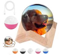 Memory Sphere Lamp - Memory Orb Video Crystal Ball, 3D Crystal Ball Video Player with LED Light, DIY Video Displaysphere, Customized Gift for Couples, Pets, Memories, Anniversary, Birthday (Pink)