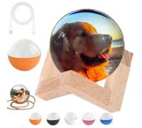 Memory Sphere Lamp - Memory Orb Video Crystal Ball, 3D Crystal Ball Video Player with LED Light, DIY Video Displaysphere, Customized Gift for Couples, Pets, Memories, Anniversary, Birthday (Orange)