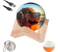 Memory Sphere Lamp, Memory Orb Video Crystal Ball, 3D Video Crystal Ball Projector Night Light, DIY Videos DisplaySphere, Family Moments Keepsake, for Bedroom, Living Room, Home Decor (Orange)