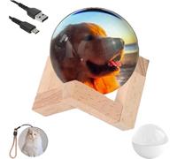 Memory Sphere Lamp, Memory Orb Video Crystal Ball, 3D Video Crystal Ball Projector Night Light, DIY Videos DisplaySphere, Family Moments Keepsake, for Bedroom, Living Room, Home Decor (White)