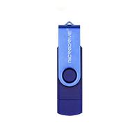 Memory Stick Lindo Pen Drives portáti Flash Drive 128 GB USB 2.0 Teléfono Y El Ordenador De Doble Uso Rotary OTG Metal del Disco De U Unidad de Almacenamiento de Datos Flash Pen Disk (Color : Blue)