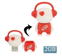 Memory Stick lindo Pen Drives portáti Flash Drive Flash Disco Music Man Silicón De La Historieta Del USB, Especial For Todo Tipo De Regalos Del Día Del Festival De 2 GB Unidad de almacenamiento de dat
