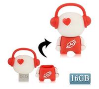 Memory Stick lindo Pen Drives portáti Flash Drive Flash Disco Music Man Silicón De La Historieta Del USB, Especial For Todo Tipo De Regalos Del Día Festival De 16GB Unidad de almacenamiento de datos F