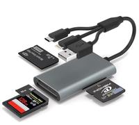 Memory Stick Pro Duo - Adaptador 4 en 1 SD/TF/MS/XD para iPhone 16/15/14/iPad/PC/Android/MAC, Lightning/USB-C/USB-A lector de tarjetas de memoria múltiple, adaptador de cámara digital para Sony