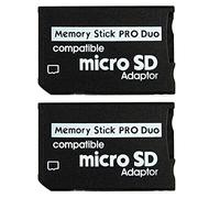 Memory Stick Pro Duo Adaptador, microSDHC TF tarjeta microSD a Memory Stick MS PRO Duo Card para Sony PSP, Playstation portátil, cámara digital Cybershot, Handycam, PDA (paquete de 2)