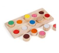 Memory Touch Flip Board Memoria sensorial Educación temprana Capil Memory Match Block Touch Toy Wooden Kids Learning Educational Juego de educación para preescolares niños