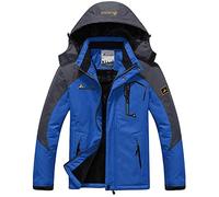 Memoryee Chaqueta Impermeable para Hombres Chaqueta Polar de Invierno Cálida Chaqueta de Esquí A Prueba de Viento Bolsillos Múltiples/Blue/L