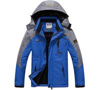 Memoryee Chaqueta Impermeable para Hombres Chaqueta Polar de Invierno Cálida Chaqueta de Esquí A Prueba de Viento Bolsillos Múltiples/Grey blue/XL