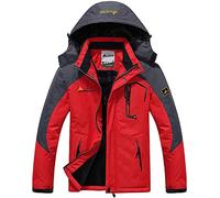 Memoryee Chaqueta Impermeable para Hombres Chaqueta Polar de Invierno Cálida Chaqueta de Esquí A Prueba de Viento Bolsillos Múltiples/Red/L