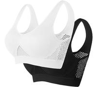 Memoryee Paded lencería Deportiva Mujer Pecho Grande de Alto Impacto 2 Juegos de Flexiones Yoga Running Blusa sin Mangas Transpirable sin Fisuras Multicolor1 L