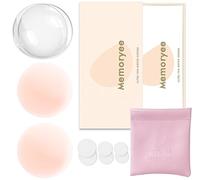 Memoryee Pezoneras, Ultra Finas Cubre Pezones para Mujer Pastillas Cubierta Silicona Adhesiva Reutilizable Sujetadores Invisible Pasties Pétalos Pecho con Caja de Regalo [8 cm]/Champagne/1