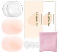Memoryee Pezoneras, Ultra Finas Cubre Pezones para Mujer Pastillas Cubierta Silicona Adhesiva Reutilizable Sujetadores Invisible Pasties Pétalos Pecho con Caja de Regalo [8 cm]/Champagne/4