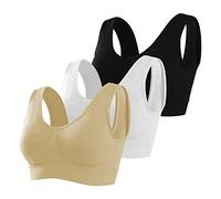 Memoryee Sujetador Deportivo Mujer Tallas Grandes sin Aros con Relleno Push Up sin Costuras Yoga Running Fitness 3 Pack Multi1 6XL