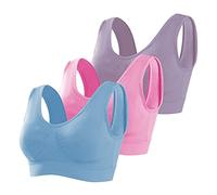 Memoryee Sujetador Deportivo Mujer Tallas Grandes sin Aros con Relleno Push Up sin Costuras Yoga Running Fitness 3 Pack Multi3 M